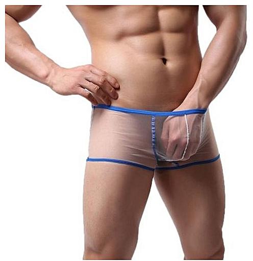 Generic Men's Underwear Intimates Mens Mesh Transparent Underwear Men Boxer Briefs Pouch Soft Underpants WH