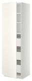 METOD / MAXIMERA خزانة عالية بأدراج, أبيض/Veddinge أبيض, ‎60x60x200 سم‏ - IKEA