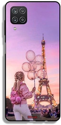 Samsung Galaxy M12 Protective Case Cover Girl Holding Balloons