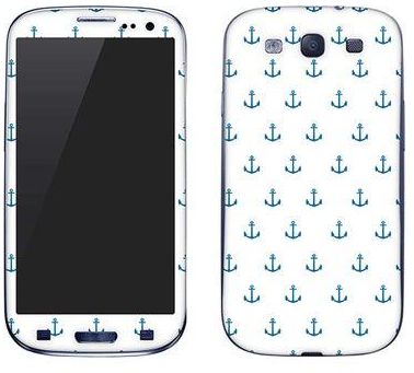 Vinyl Skin Decal For Samsung Galaxy S3 Anchor Blue