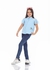 Ktk Light Blue Short Sleeves Shirt With Print For Girls