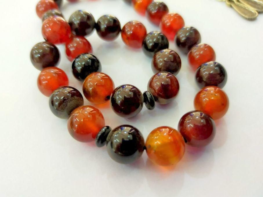 Sherif Gemstones Rare Natural Multi Color Agate 33 Beads Handmade Rosary