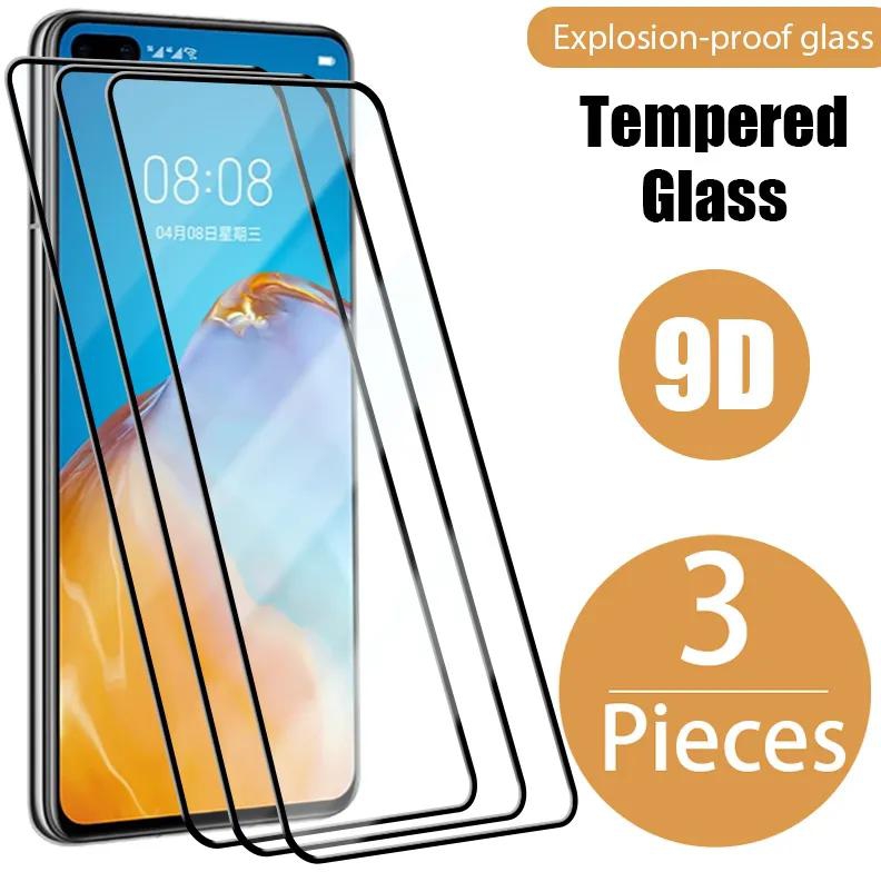3PCS 9D screen protector for Huawei Mate 30 20 10 Lite full cover tempered glass on Huawei Y9 Y7 Y6 Y5 Y6S Prime 2019 2018 glass