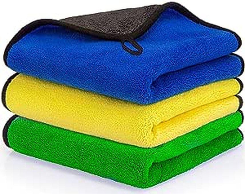 3Pack Multipurpose Microfiber Cleaning Cloth For Car Washing, - Color May Vary