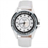 CAIQI Female Quartz Watch with Diamond Squares Indicate Leather Watch Band-White