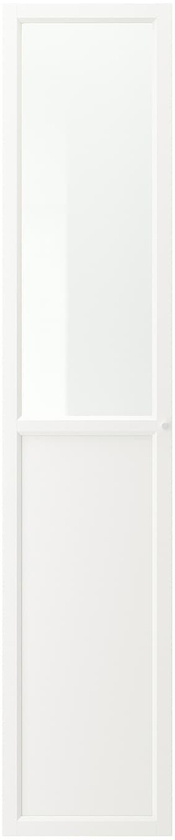 OXBERG باب ألواح/زجاجي - أبيض ‎40x192 سم‏