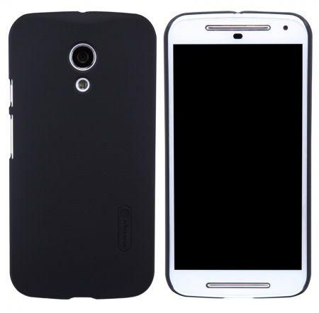 Nillkin Motorola Moto G2 Frosted Shield Hard Back Case Cover With Screen Protector - Black