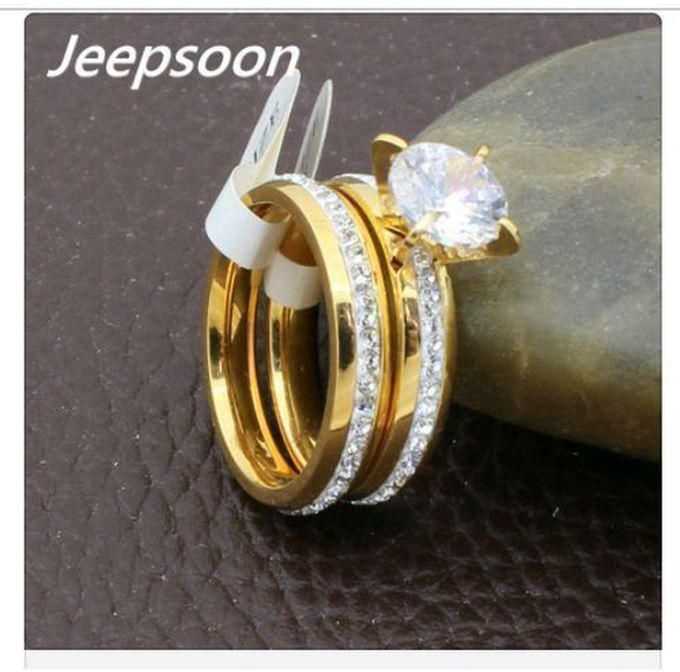 Crystal Wedding Ring Set