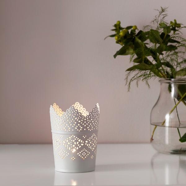 SKURAR Candle holder, white, 11 cm - IKEA