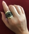 Gold Ring In Small Black Gemstone Gold Plated Jewelry
