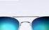 نظارة شمسية تصميم نظارة الطيار رجالية مصنوعة من الستانلس, عدسات مبلورة سماوي وإطار فضي