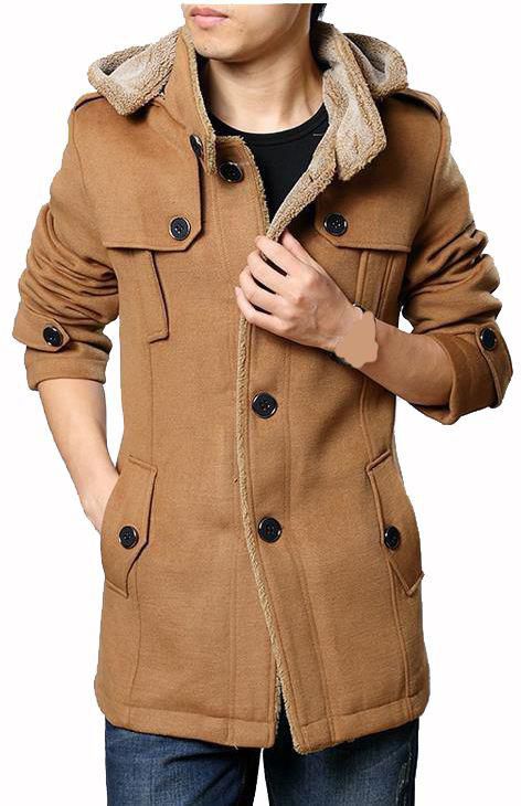 Brown Polyester Wool & Blends For Men