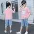 2021 High quality Children Clothing Summer Teen Boys Clothes Casual Stripeds T-shirt Shorts Outfit Suits Kids