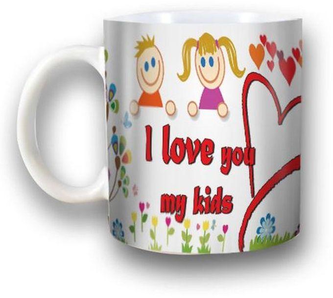 I Love You My Kids Ceramic Mug - Multicolor
