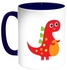Dinosaur Printed Coffee Mug White/Blue