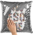 Awesome Sequin Decorative Throw Pillow White/Silver/Purple 40x40cm