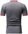 Casual Collared Neck T-Shirt Grey/Red