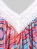 Plus Size & Curve Swirls Print Lace Panel Crisscross Tunic Tank Top - M | Us 10