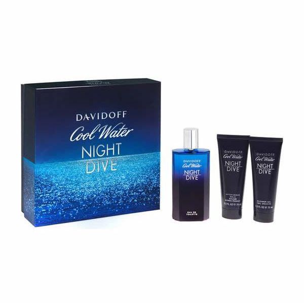 Davidoff Cool Water Night Dive - For Men - EDT - 125ml + Shower Gel - 75ml + After Shave – 75ml