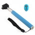 Retractable Selfie Monopod with Bluetooth Wireless Remote Shutter for smartphones Blue