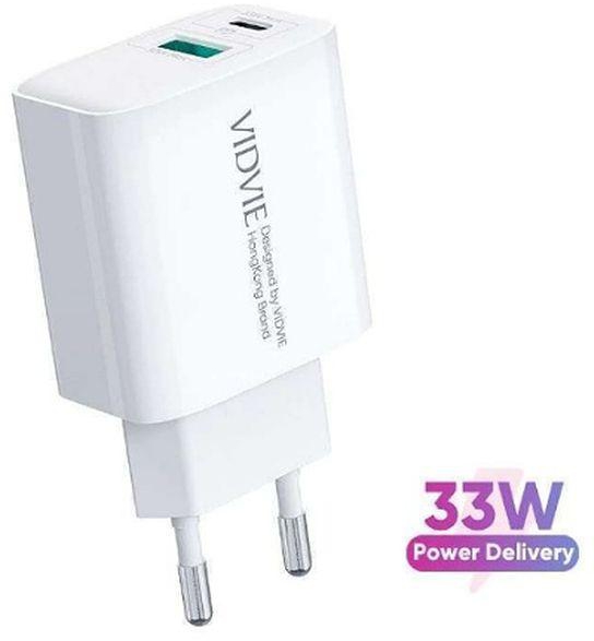 Vidvie PLE237C-Q PD 33W & QC 4.0 USB Charger With Cable Lightning