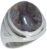 خاتم من الفضة مطعم بحجر عقيق متدرج اللون بيضاوي الشكل مقاس 8.0 قابل للتعديل