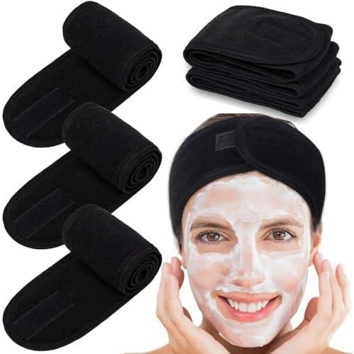 4 Pics Spa Facial Headband Head Wrap Terry Cloth Headband Stretch Towel Bath, Makeup -Sport -Yoga