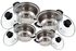 Universal Classic 8pcs Stainless Steel Stock Pot