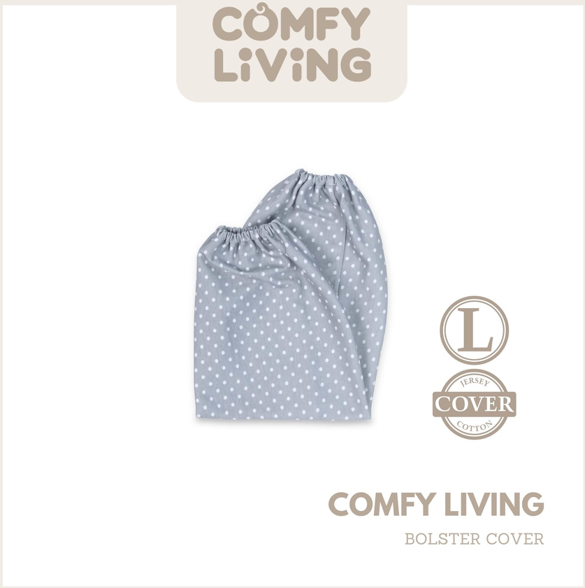 Comfy Living Baby Bolster Cover (L) 30x50cm (Grey Dot)