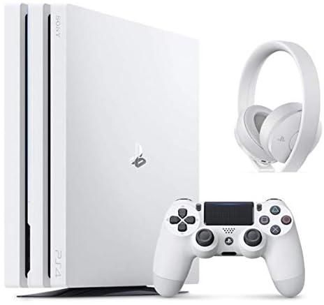 Sony PlayStation 4 Pro 1TB Console (White) with Sony PS4 Wireless Headset