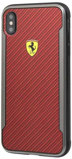 Ferrari On Track Hard Case with Carbon Effect for iPhone Xs Max - Red