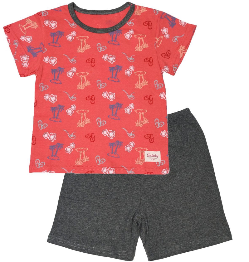 Cmjunior Cute Maree Boy Summer Cotton Short Pant Set - 5 Sizes (Pink)