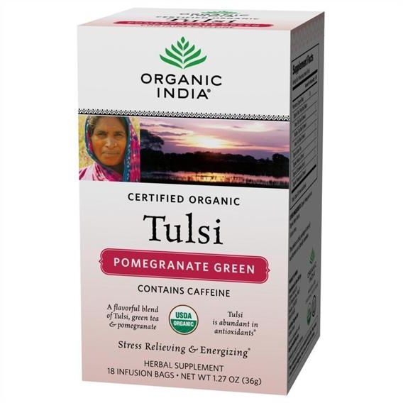 Organic Tulsi Pomegranate Green Tea Bag - 36 g