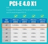 جلوتريندر محول M.2 PCIe X1 مع برغي ام.2 لـ M.2 PCIe 4.0/3.0 SSD (NVMe / AHCI Key M)، تركيب منفذ الملحقات الإضافية السريع X1/X4/X8/X16، ولكن فقط عرض النطاق الترددي PCIe X1 (PA09-X1)