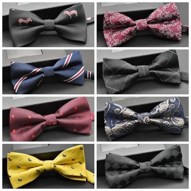 Men's Bow Tie  Bowtie Business Wedding Bowknot Dot  Black Bow Ties For Groom Party Accessories