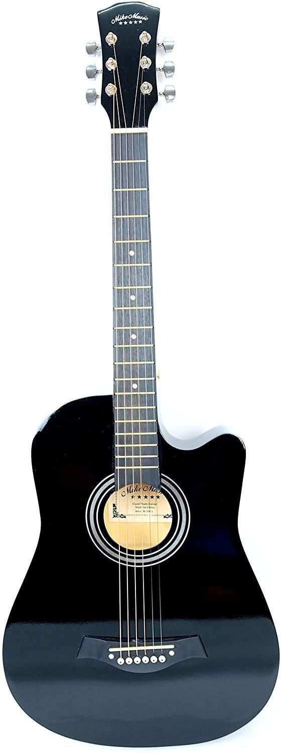 Mike Music 38 inch Acoustic Guitar with bag and strap (38, black glossy)