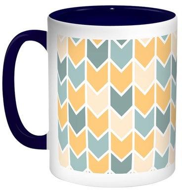 Motifs Printed Coffee Mug Blue/White/Yellow