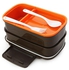 No Brand Japan Style Double Tier Bento Lunch Box PP Cute Meal Box Tableware Microwave Oven