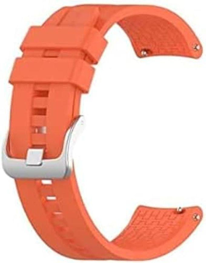 Silicone Strap for Huawei Watch 3/3 Pro/GT2 Pro/GT2e/GT2 46mm/Galaxy Watch 3 45mm/3 44mm/46in/Gear S3 Frontier, 22mm - Orange