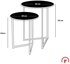 Get Steel Side Table Set, 2 piece - Black with best offers | Raneen.com