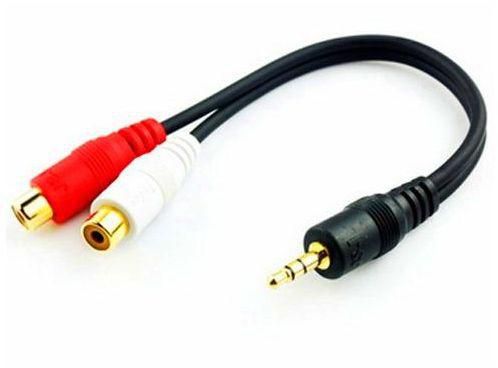 3.5mm Male Jack to 2 RCA AV Female Adapter Cable - 0.2 Meters