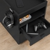 UPPSPEL / GRUPPSPEL Desk, chair and drawer unit - black/grey 140x80 cm