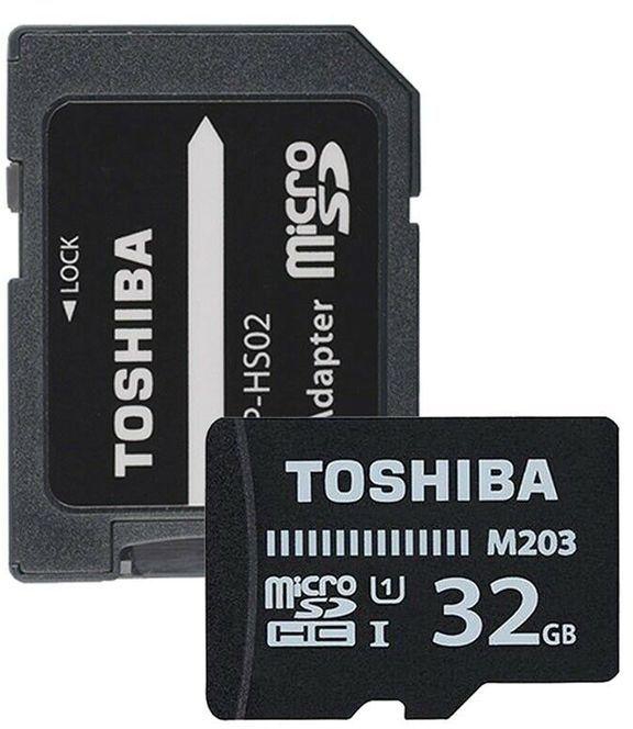 Toshiba Micro SD Memory Card With Adapter - 32GB - Black
