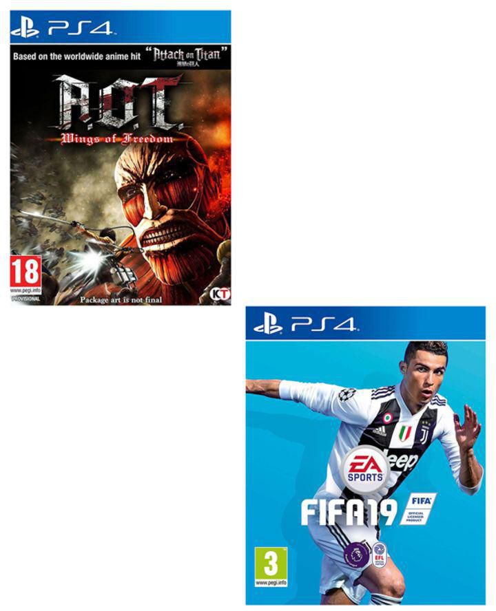 Attack On Titan Wings Of Freedom + FIFA 19 : Standard Edition Bundle - PlayStation 4