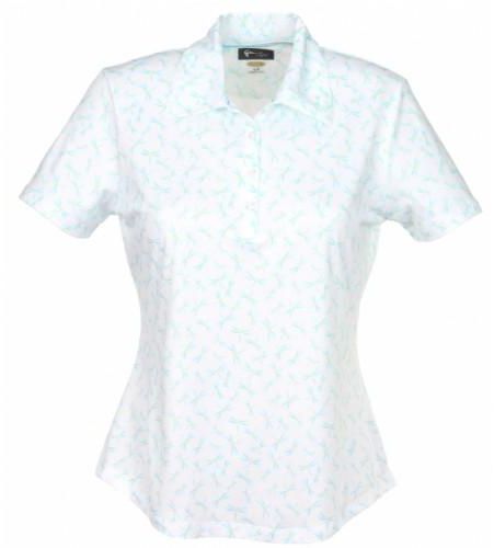 GREG NORMAN LADIES SHORT SLEEVES DRAGONFLY PRINT POLO