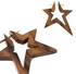 Organic Wood Tribal Ornament Stirrup Hanger Star Earrings (Pair)