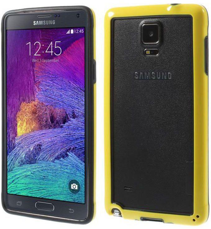Generic Backless TPU & PC Bumper Frame For Samsung Galaxy Note 4 N910 - Yellow