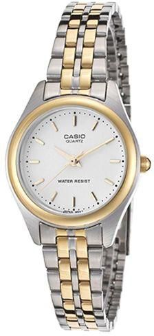 Casio Women's White Dial Stainless Steel Band Watch - LTP-1129G-7A