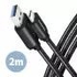 AXAGON BUCM3-AM20AB, SPEED cable USB-C &lt;-&gt; USB-A, 2m, USB 3.2 Gen 1, 3A, ALU, braid, black | Gear-up.me