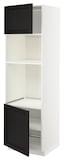 METOD Hi cb f oven/micro w 2 drs/shelves, white/Lerhyttan black stained, 60x60x200 cm - IKEA